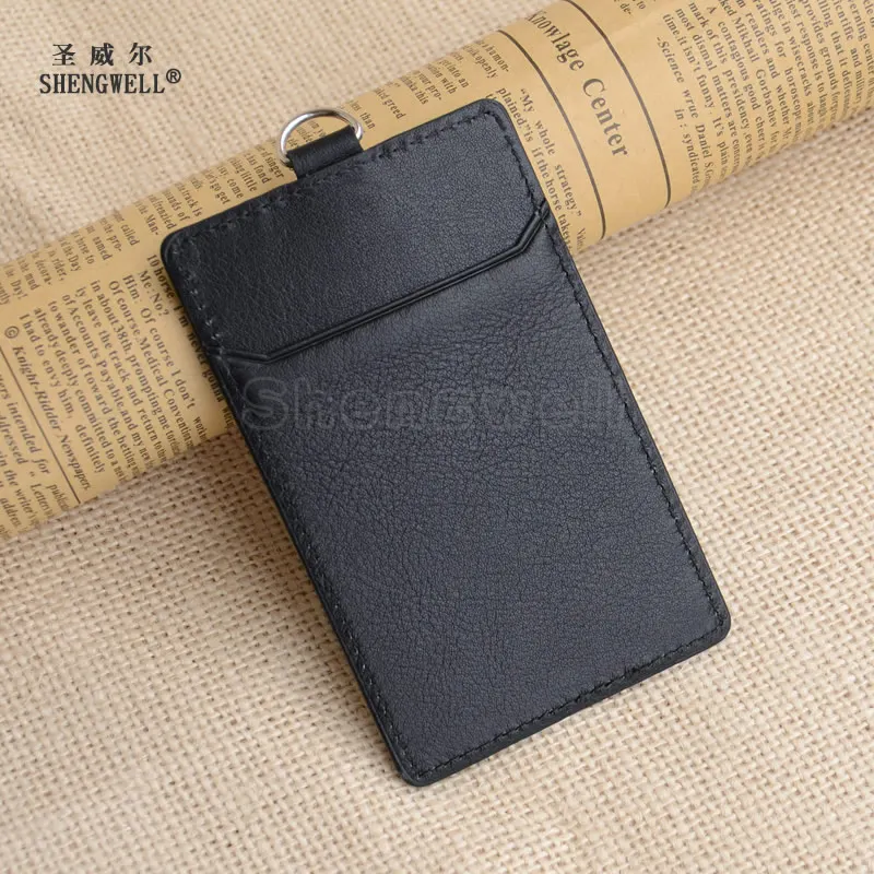 Держатель для карт из натуральной кожи тонкий чехол в вертикальном стиле