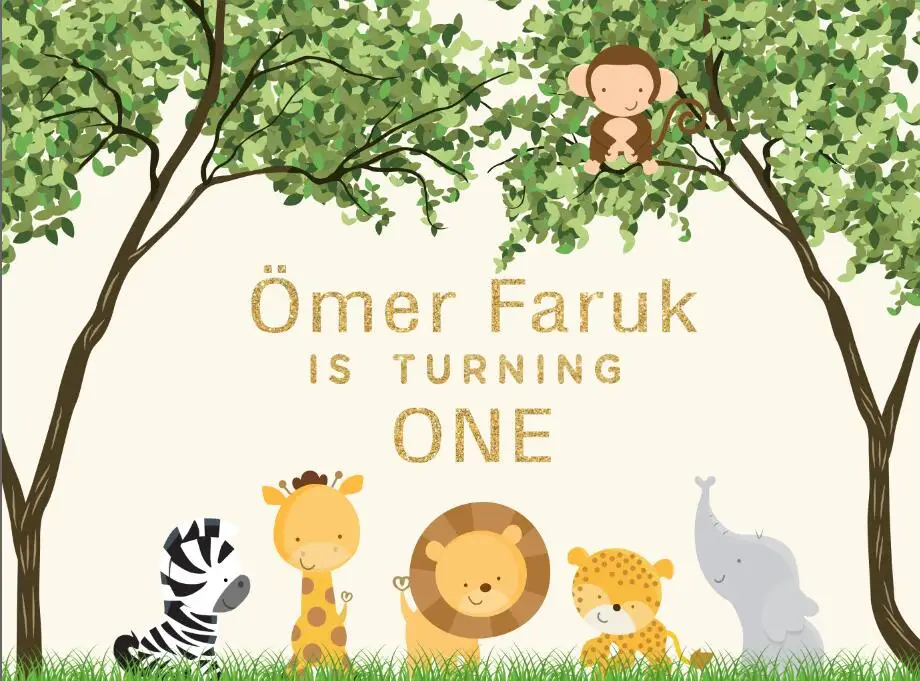 

custom forest animals birthday party baby child photo background photography backdrops quality vinyl