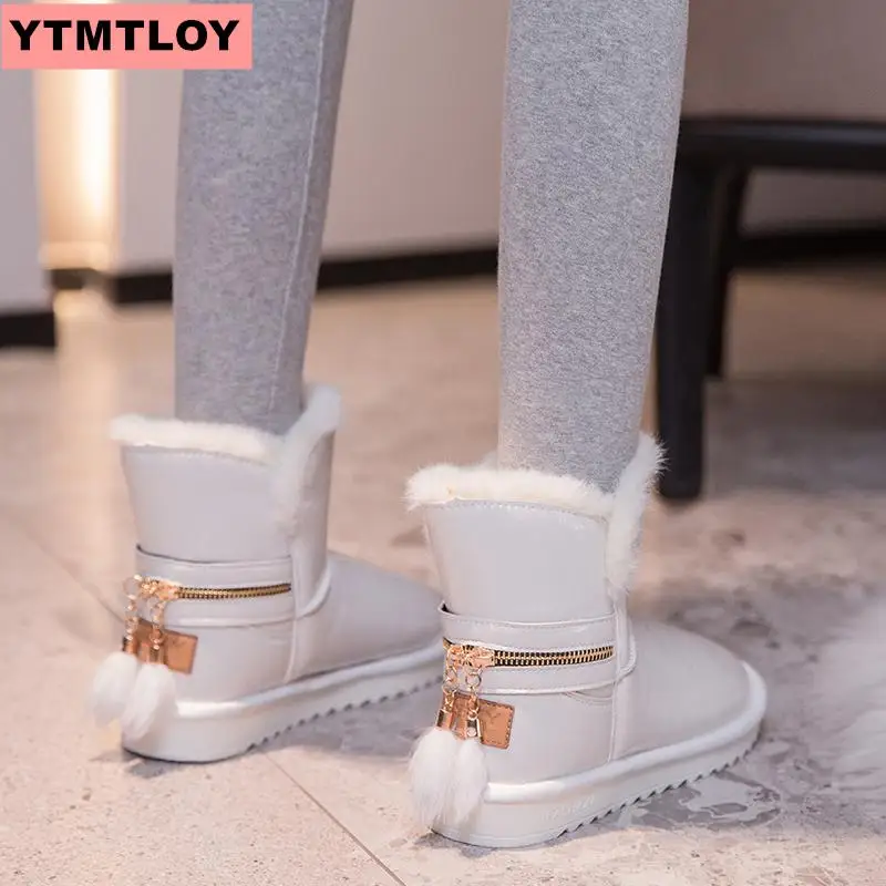 Женские зимние ботинки сверкающие женские новые теплые короткие плюшевые мягкие