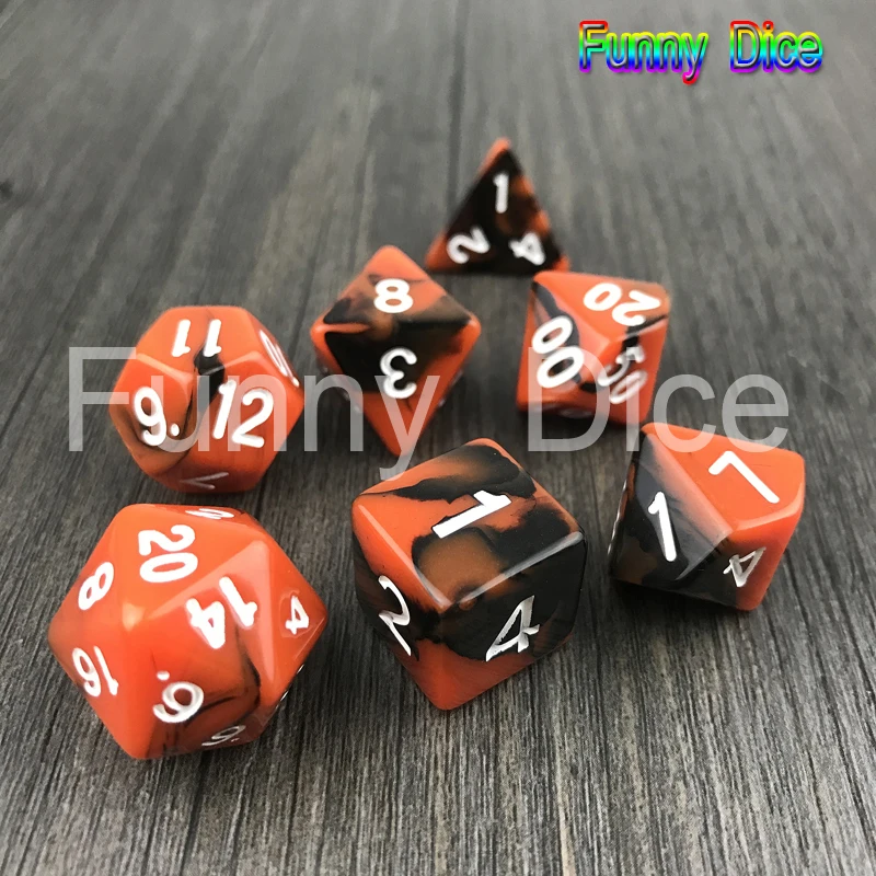7 шт./компл. 2 цветные кости набор с эффектом туманности покер D & d D4 d6 d8 d10 % d12 d20
