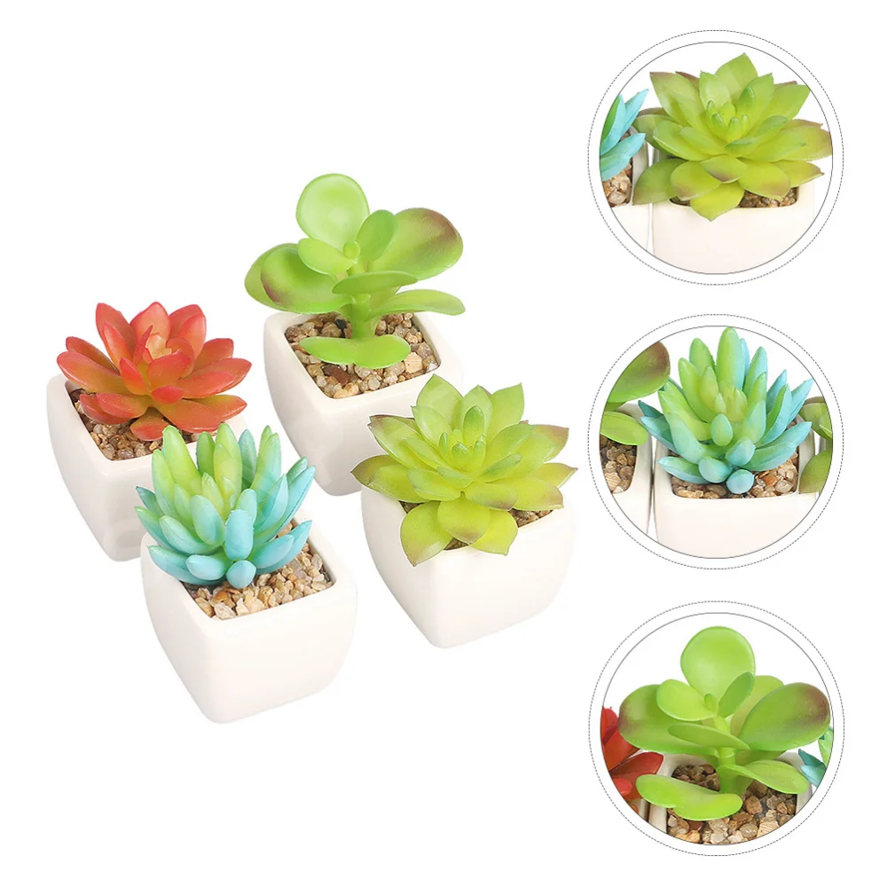 4 шт. похожая на настоящую горшечные растения суккулент Декор искусственные