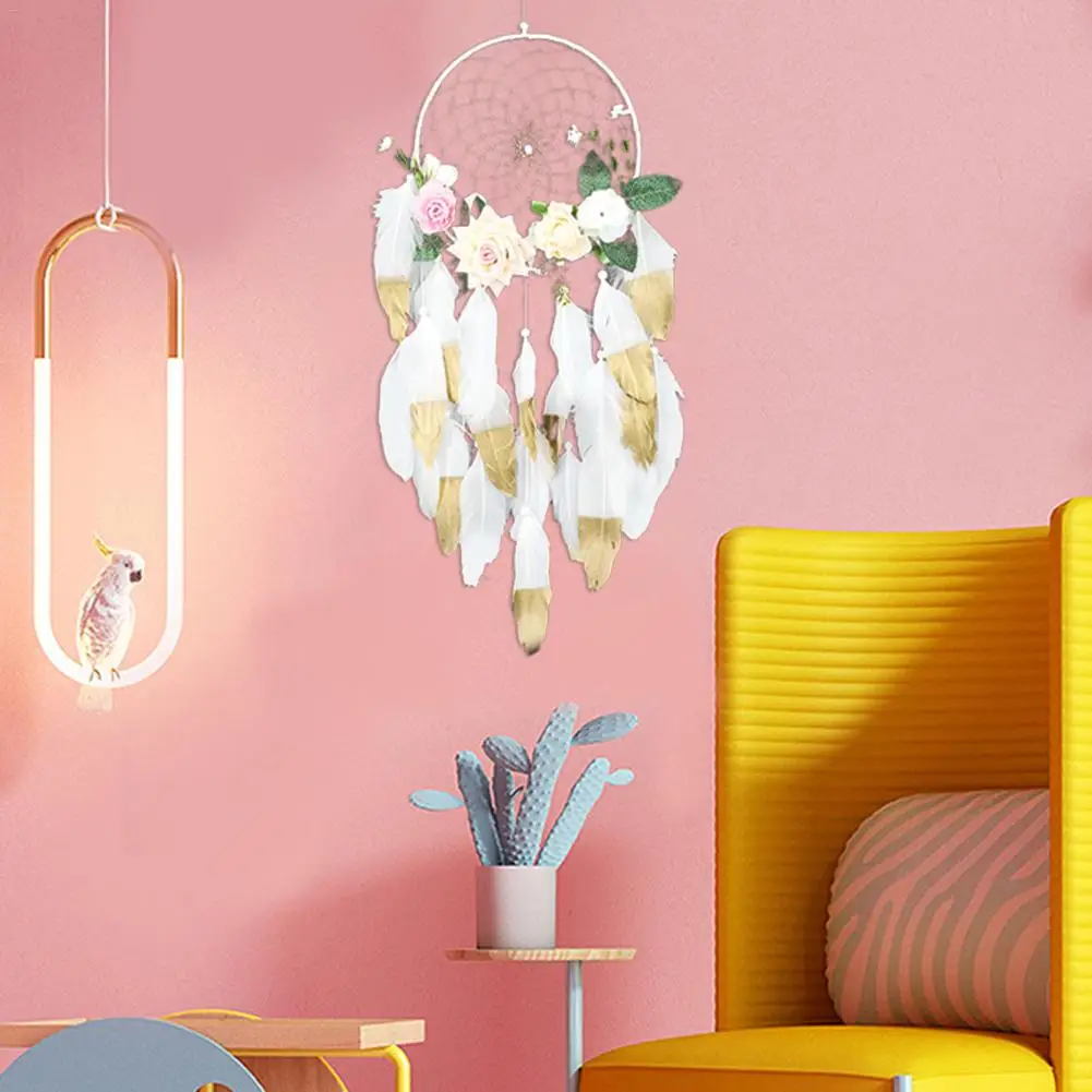 Небольшой свежий цветок кулон в виде Ловца снов дом украшения на стене ветряной