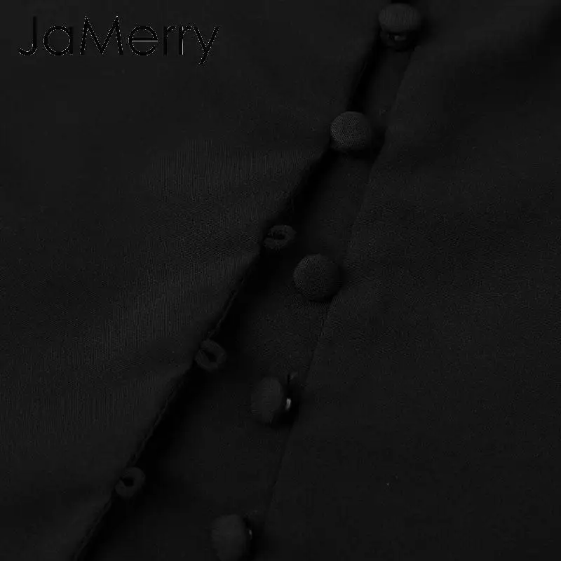 Женская офисная блузка с рукавами-фонариками JaMerry Тонкая v-образным вырезом и