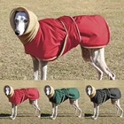 Зимняя Теплая Одежда для собак, водонепроницаемая Толстая куртка для собак, подходящая цветная куртка на липучке с поводком для средних и больших собак