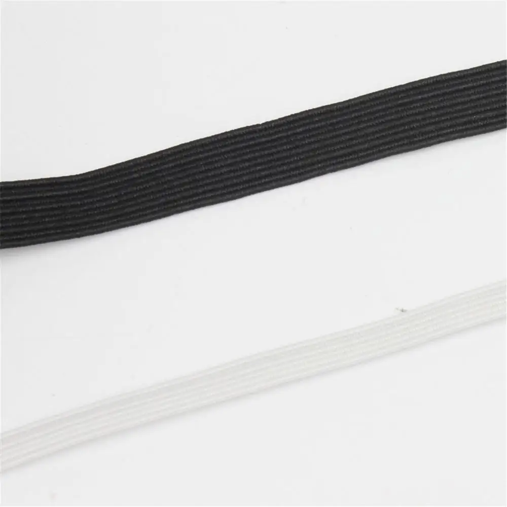 

Black White Elastic Bands for Mouth Mask 109Yards1/5 Width Elastic Cord for Crafts Rope Generic Mask Materials Wholesale Masque4