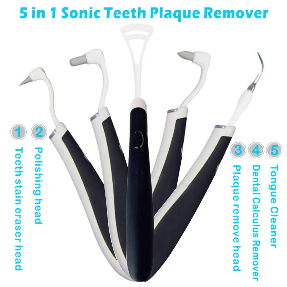 Электрический ультразвуковой бытовой ластик для зубов в комплекте 5 шт.