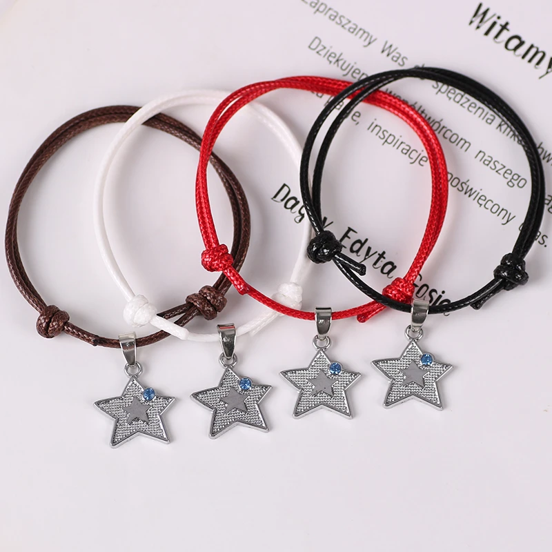 Мужской кожаный браслет в стиле бохо женский со звездой луной влюбленными