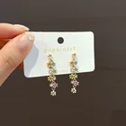 Яркие серьги в виде цветка в Корейском стиле, лето 2022, новый дизайн, металлические длинные серьги-подвески в виде цветка, яркие ювелирные изделия