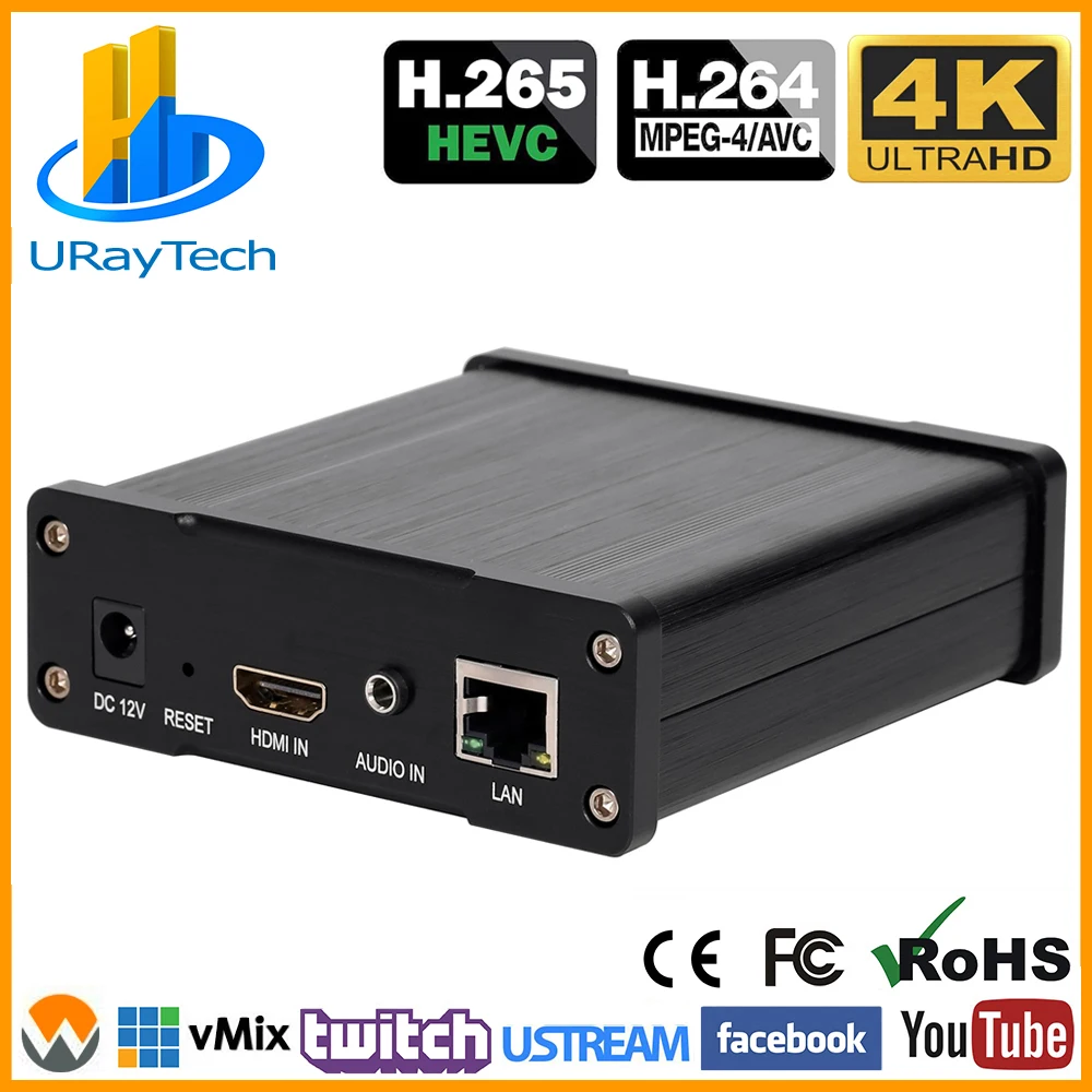 HEVC 4K UHD HDMI видео аудио кодировщик прямой трансляции RTMP потоковый Передатчик