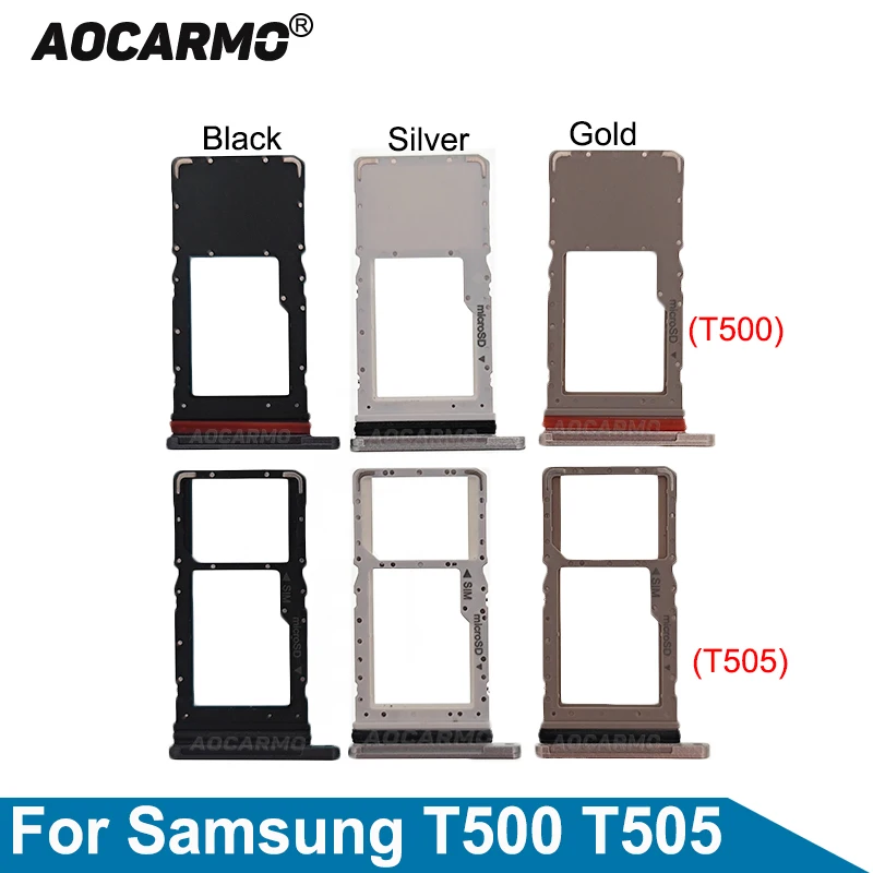 

Aocarmo MicroSD Sim Card Tray Slot For Samsung GALAXY Tab A7 10.4 T500 T505 Replacement Part