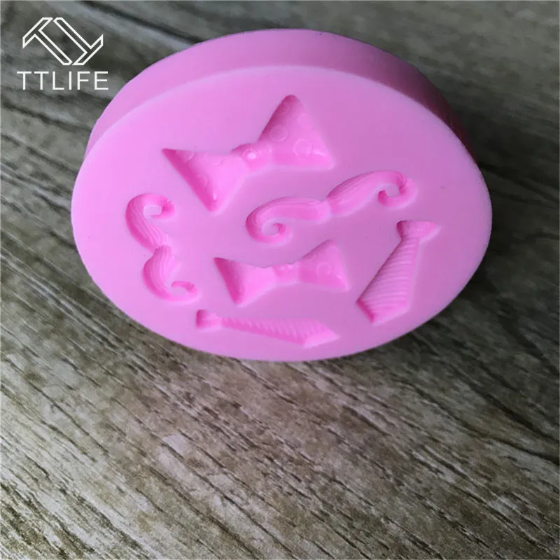 TTLIFE 6 отверстий крошечный лук галстук усы силиконовая форма помадка для