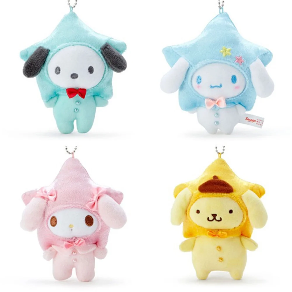 

12 см Sanrio оригинальная серия Tanabata Kuromi Mymelody Cinnamorol Onpompurin плюшевая игрушка кукла мягкие набивные игрушки-животные