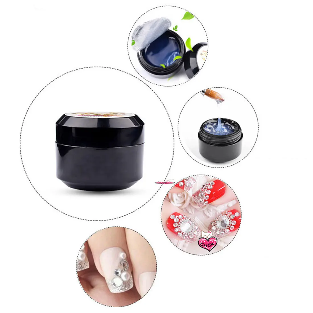 

Professional Super Sticky 8ml UV Gel Nail Polish Glue Crystal Adhesives Transparent Clear Gel Nails Crafts Decor Tools