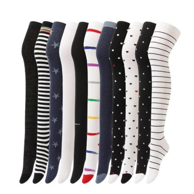 Женские длинные гольфы (2 пары) толстые шерстяные зимние носки вязаные милые ногу