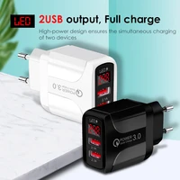 5v 2 4a quick charge 3 0 usb charger for iphone xiaomi samsung huawei fast charging usb charger with smart digital display