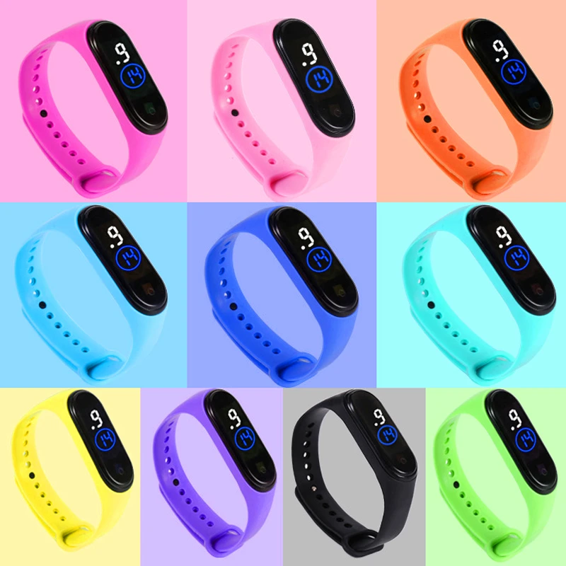 Смарт-часы Детские с сенсорным экраном светодиодные водонепроницаемые часы для