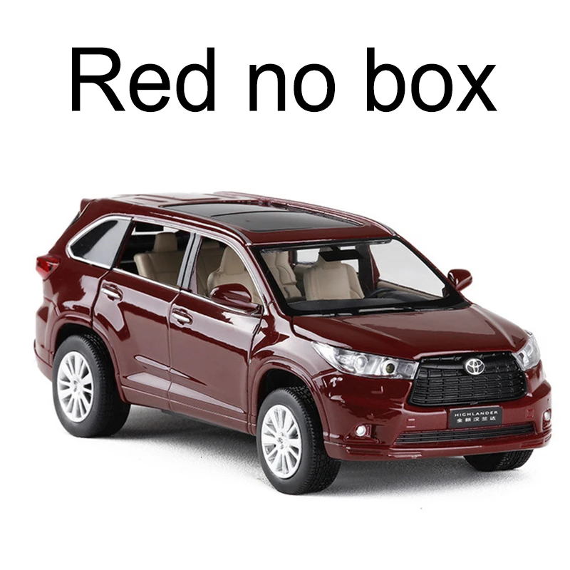 1:32 TOYOTA Highlander литья под давлением сплав модель автомобиля игрушка высокая имитация металла SUV модель 6 дверей может быть открыт подарок для детей Рождество - Цвет: Red no box