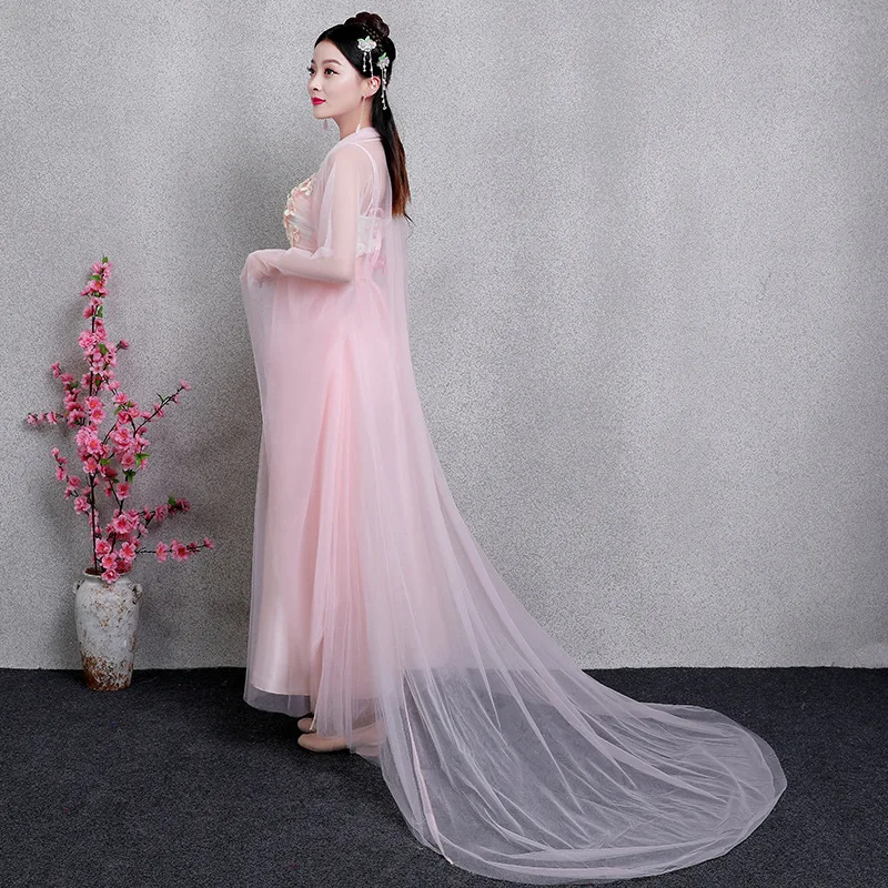 Древний китайский костюм ханфу для взрослых древний элегантная Фея Hanfu грудь