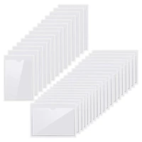 40pcs index card holder 2 size transparent label holders are suitable for index card sorting book card pocket