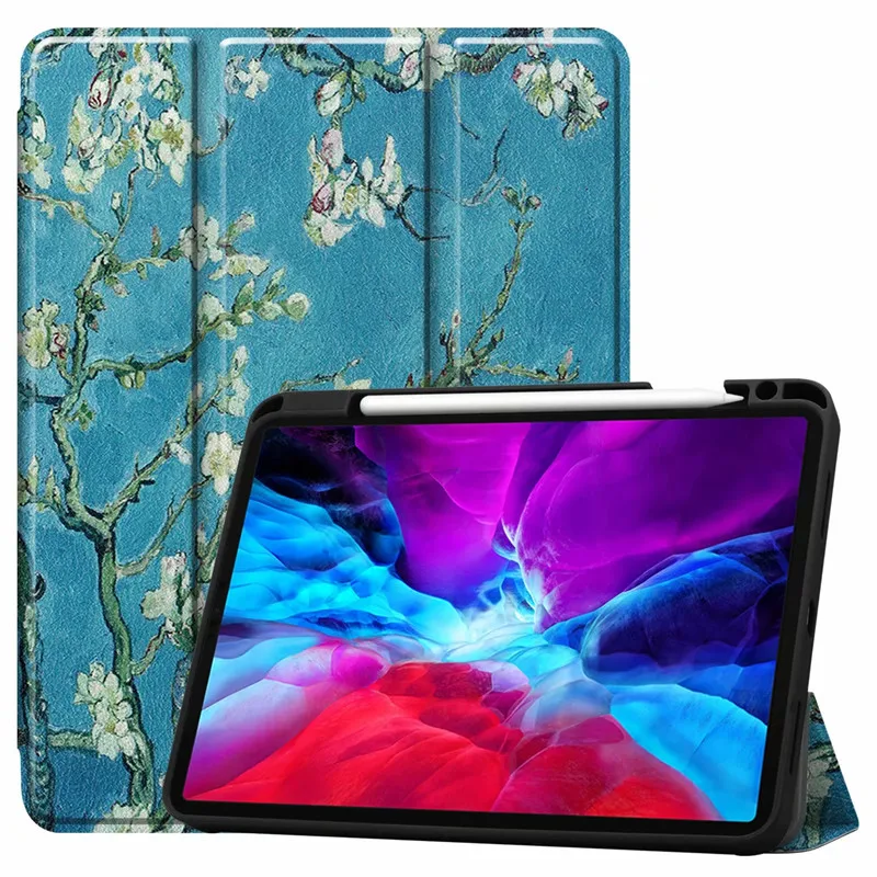 Окрашенный Чехол для iPad Pro 12 9 чехол 2020 кожаный ТПУ подставка умный 2021 с держателем
