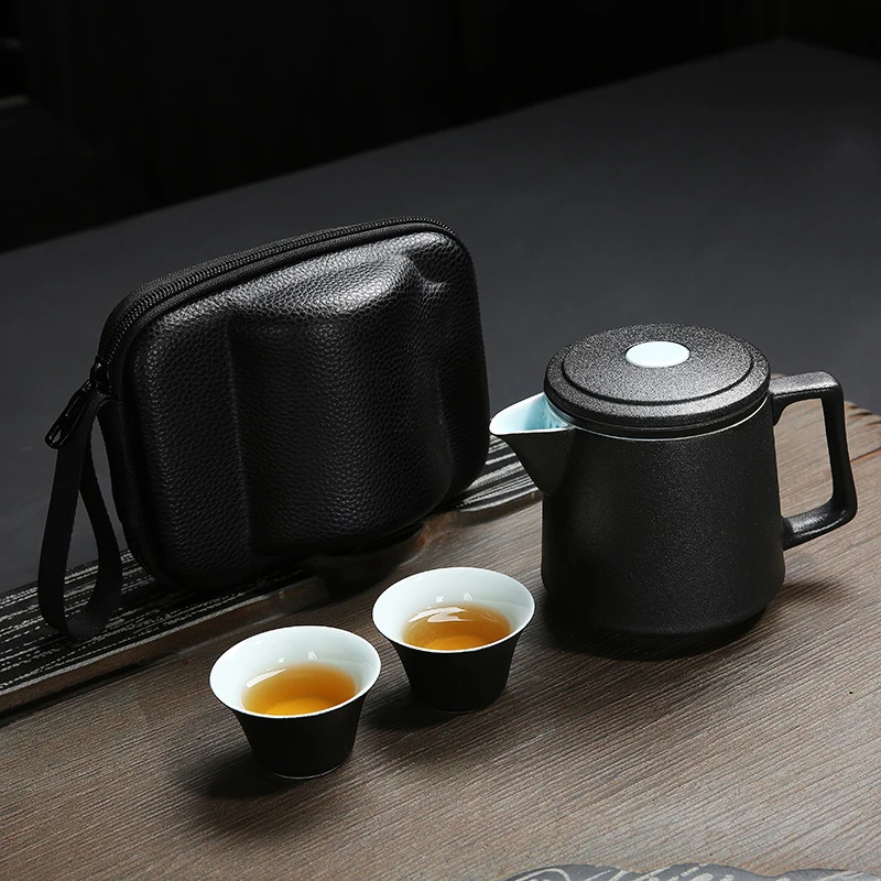 

Travel Kung Fu Tea Set Portable Teapot Porcelain Teaset Gaiwan Tea Cups of Tea Ceremony Tea Pot With Travel Bag Free shipping