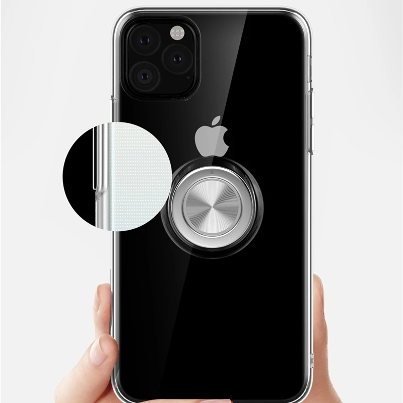 For iPhone 11 Pro Case MAX Soft Silicone Ring Holder Apple max Coques |
