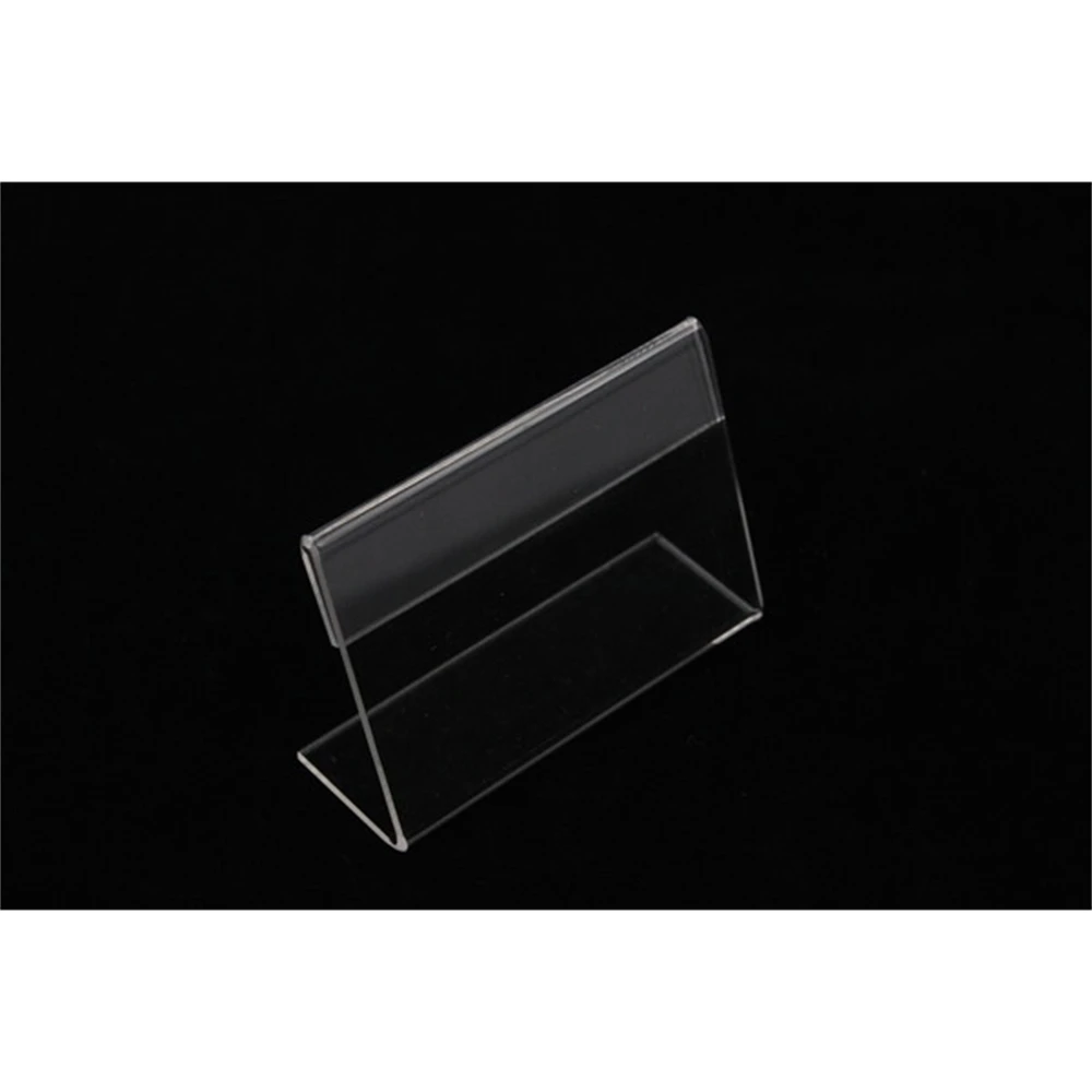 

10pc 1.3mm Acrylic Clear Plastic Desk Sign Label Frame Price Tag Display Paper Card Holders Acrylic Label Holder Stand Frame