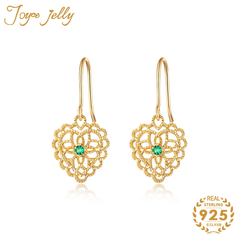 

JoyceJelly простой 925 Висячие серьги из серебра 925 пробы Золотое Цвет с круглыми Форма изумруды Серебряный Свадебная вечеринка подарки