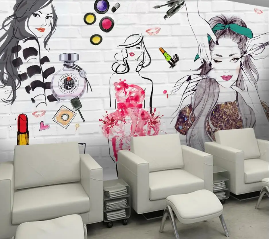 Пользовательские 3d обои CJSIR настенные акварельные кирпичные стены магазин