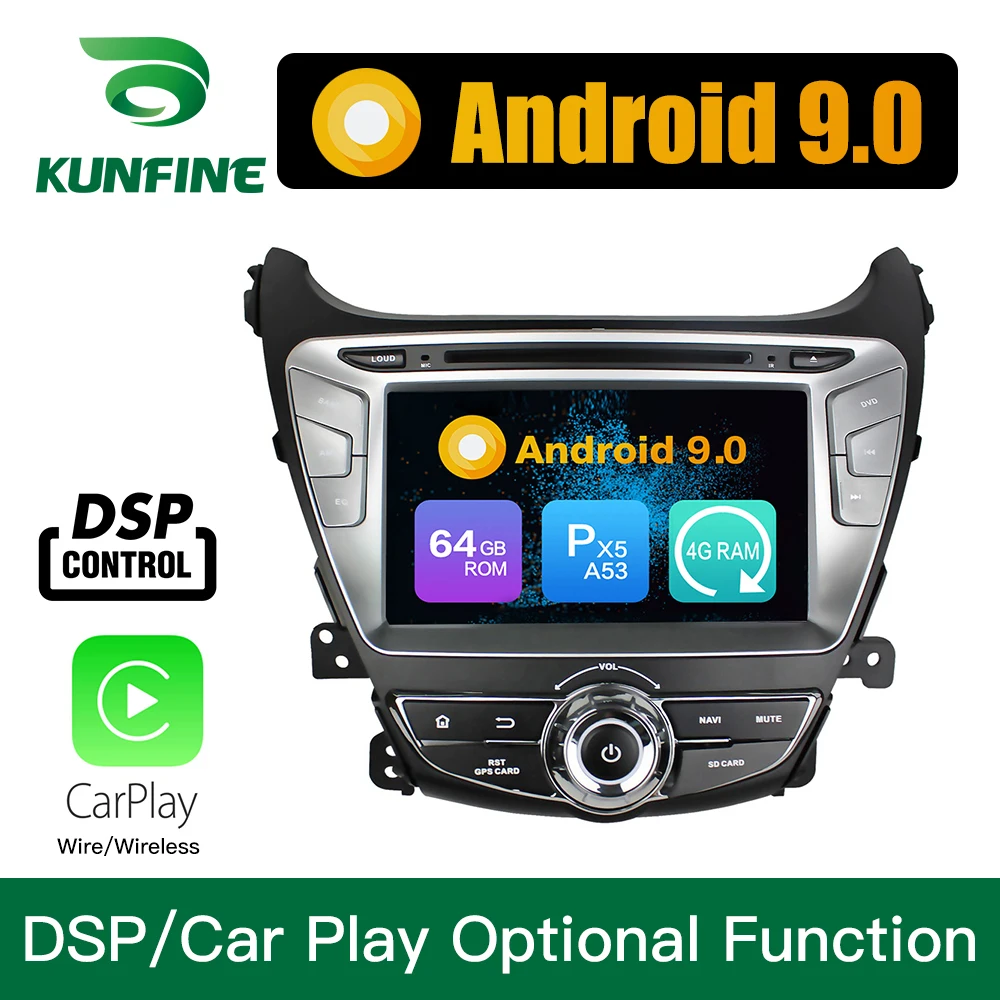 Android 9,0 Восьмиядерный 4 Гб ОЗУ 64 Гб ПЗУ автомобильный DVD gps навигатор мультимедийный плеер стерео для hyundai Elantra/Avant радио