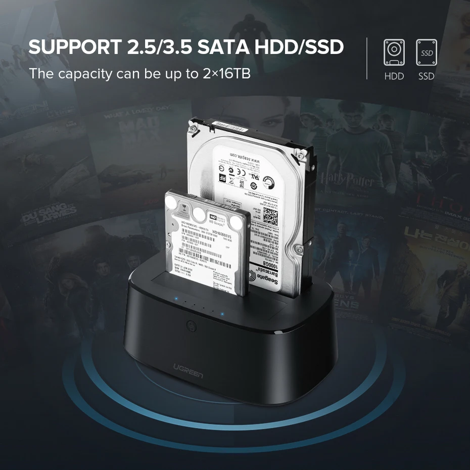 Ugreen HDD док-станция SATA к USB 3,0 адаптер для 2,5 3,5 SSD диск чехол HD коробка док-станция жесткий диск Корпус док-станция