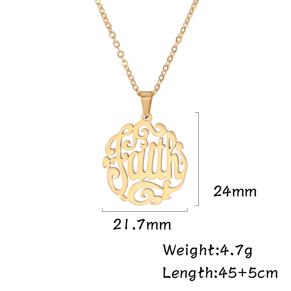 Ожерелье с подвеской My Shape Hollw Out Faith для женщин и девушек ожерелье из нержавеющей