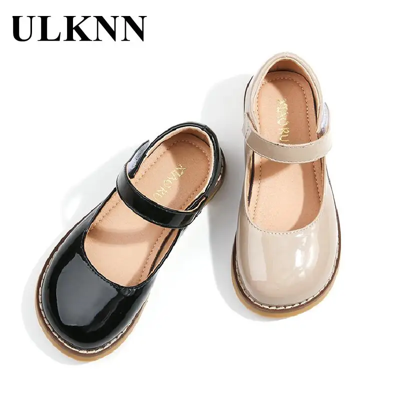 

Girls Shoes Kids Fall 2021 Kid's New Round Head Shoes Infant Shiny Children Princess Girl Students Soft Bottom Shoes Leather