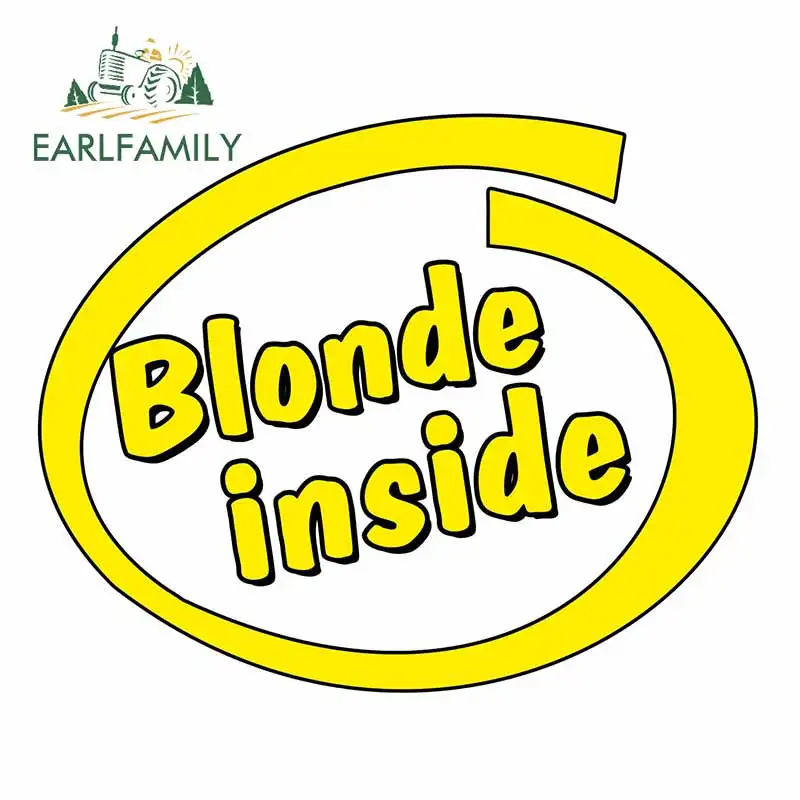 

EARLFAMILY 13 см x 10,6 см смешной блонд внутри со слоганом в ретро стиле Новый Дизайн Виниловая наклейка на автомобиль