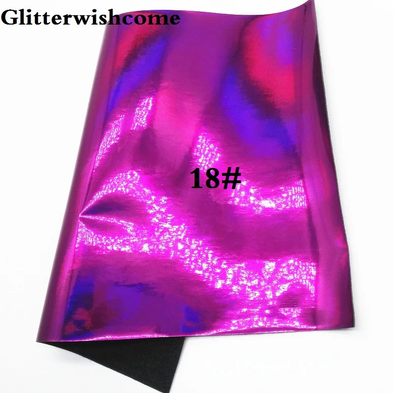 18 Glitterwishcome 21X29 см A4 размер винил для бантов Cuero Sintetico гладкая Переливающаяся кожа Fabirc винил для бантов, GM017A - Цвет: 18