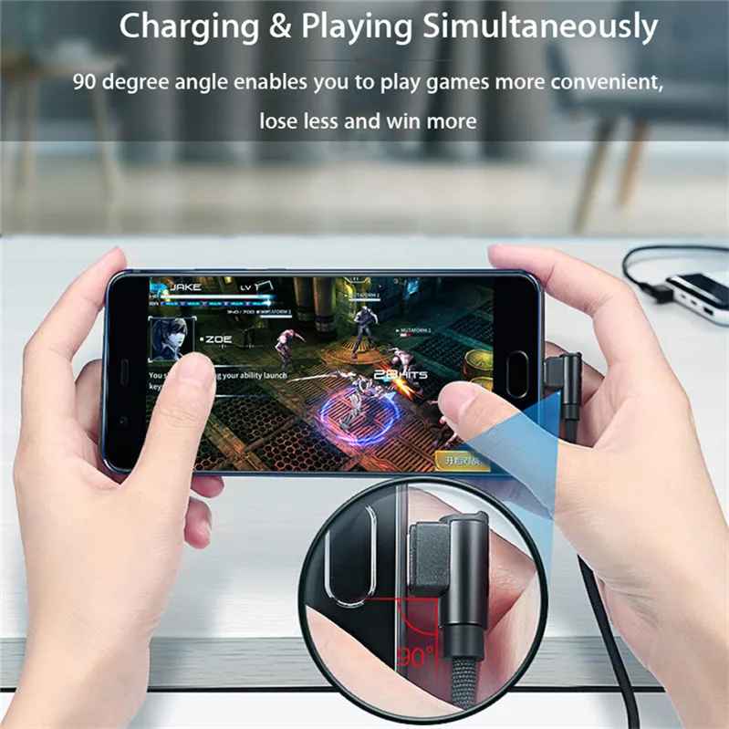 Кабель USB Type-C под прямым углом 90 градусов для huawei mate 20 10 P20 lite p30 P10 pro nova 5 4 honor 9x v30