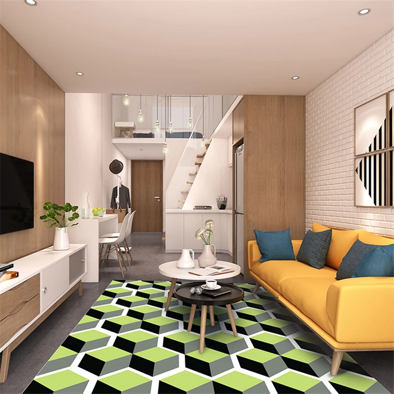 Nordic Simple Style Parlor Area Rugs Anti-slip Kitchen Bathroom Rug Home Decor Geometric Pattern Bedroom Sofa Living Room Carpet | Дом и сад