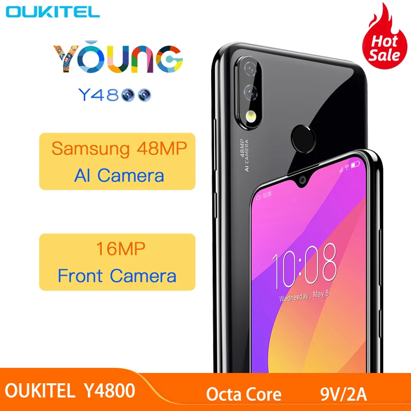 OUKITEL Y4800 6 3 &quot19 5: 9 FHD + 6G Оперативная память 128G Встроенная Мобильный телефон Octa Core