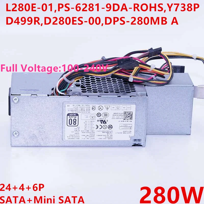 

Новый оригинальный блок питания для Dell OptiPlex XE 486, 745, 755, 280 Вт, L280E-01 KD98N, Y738P, D499R, D280ES-00 A