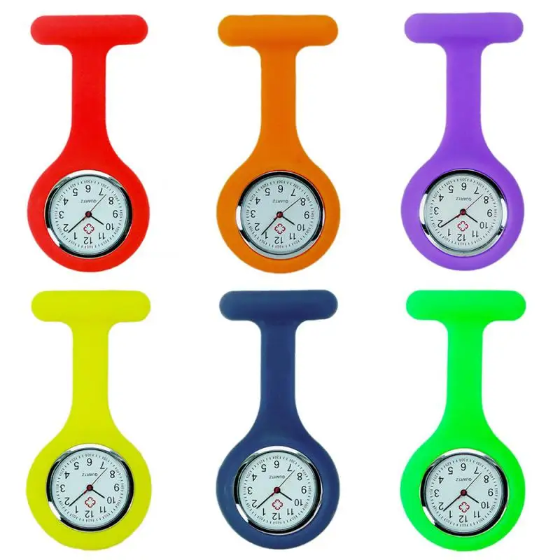 13pcs  Fashion Nurse Watch Pocket Watches Digital Silicone Nurse Watch Brooch Lapel Timepiece Nurse Gift Clock Unisex All Colors
