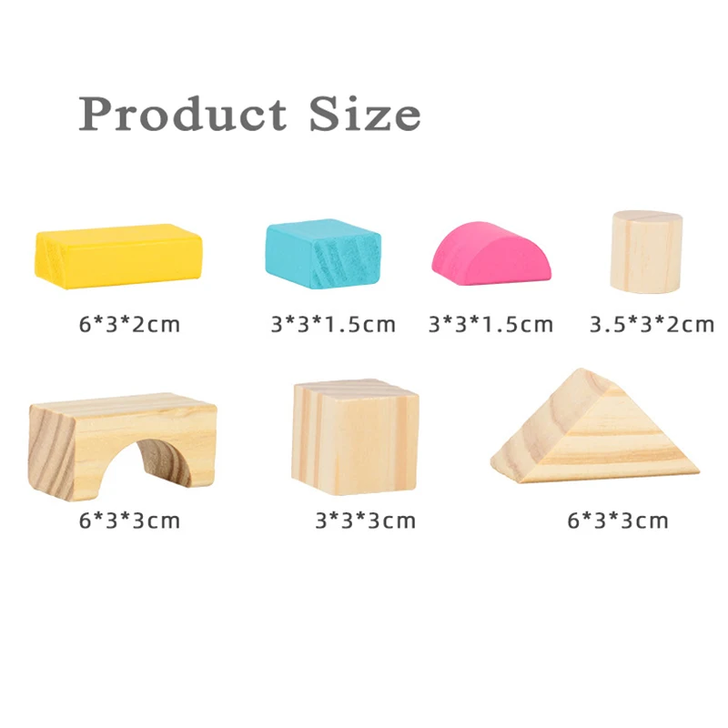 

26pcs Kids Wooden Educational Geometric Building Blocks Colorful Wooden Blocks Learning Educational Toys For Child
