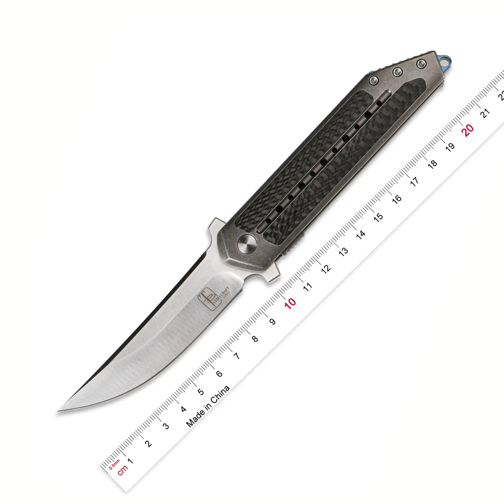 Begg Steelcraft Флиппер складной нож CF титановая ручка Открытый охотничий нож Походный инструмент альпинистский нож для фруктов