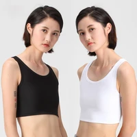 women breast binder buckle short chest casual tran top breathable buckle tops casual vest breast binder tops shapers