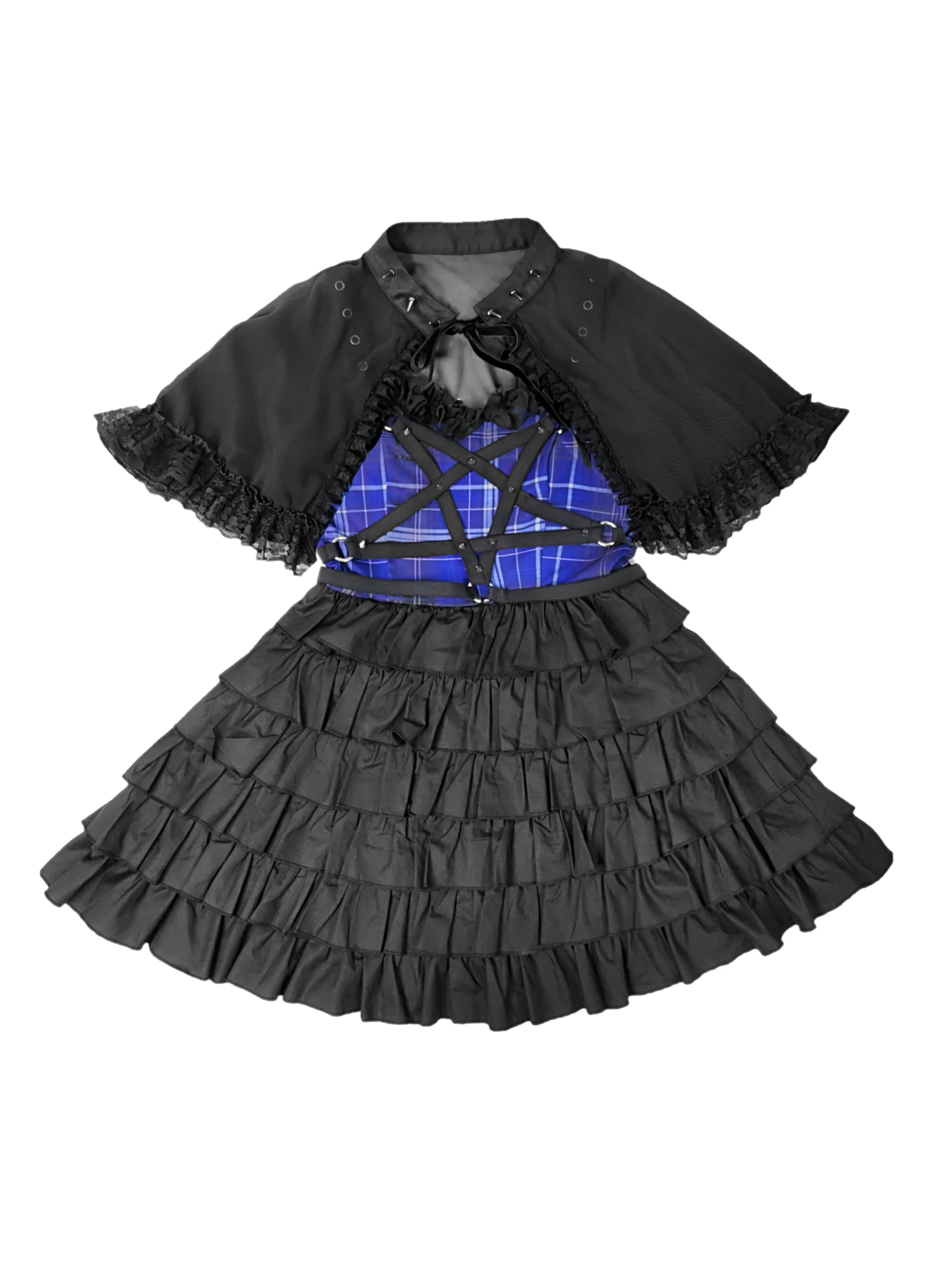 

Original Design Gothic Light Lolita Dress Black Dark Cake Spaghetti Dress