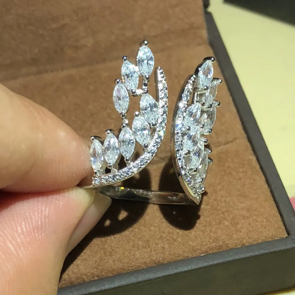 2018 уникальное регулируемое серебряное кольцо в форме крыла для женщин кольца с