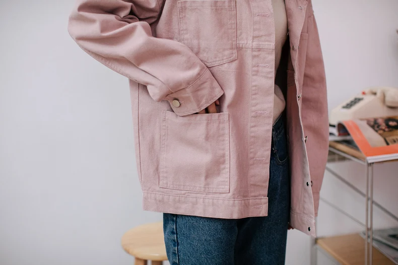 Модная Желтая Женская джинсовая куртка в студенческом стиле новая модель 2019 года