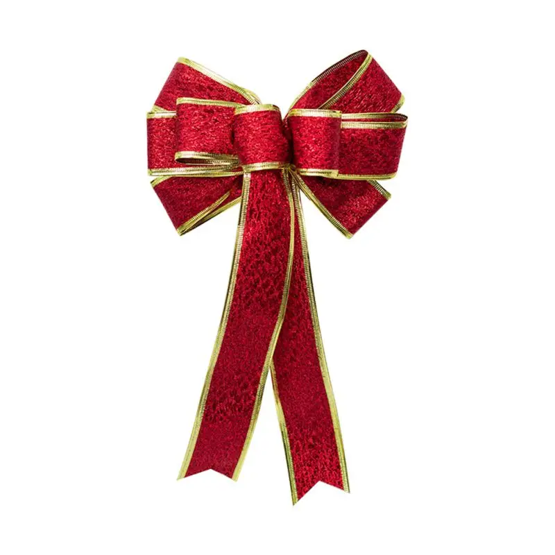 DIY Рождественский Бант Красный милый Декор подарочная коробка украшение лента