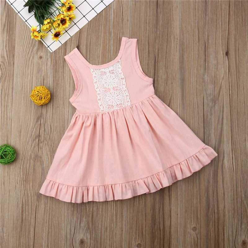 2020 модное летнее милое платье без рукавов для новорожденных детей девочек