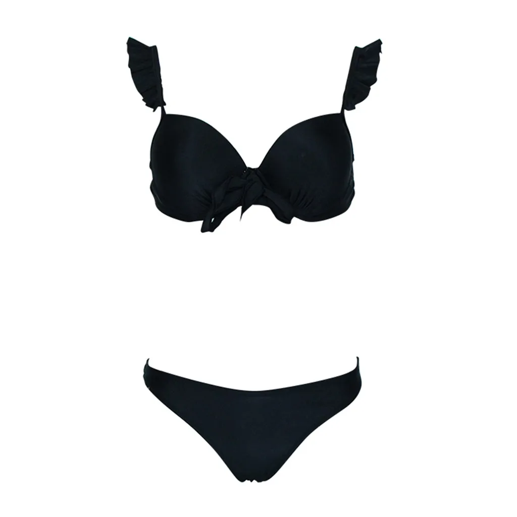 

Fashion Women Bikini Swimsuit Solid Swimsuit Sexy Swimwear swim suit women bikinis set bandage push-up