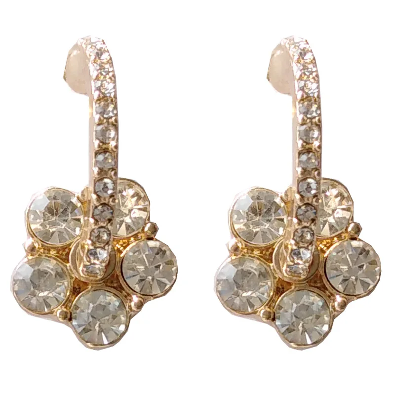 

CH-745 S925 silver needle light luxury and elegant ins Japanese and Korean version of the trendy street style diamond earrings